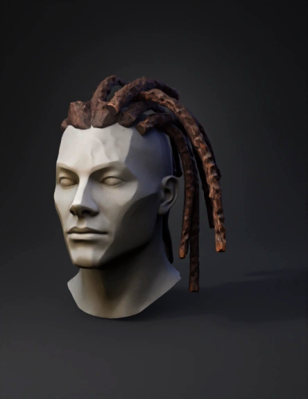 Dreadlocks 3D model preview 4